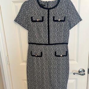 Elegant Navy and White Dress